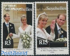 Seychelles 1999 Edward & Sophie Wedding 2v, Mint NH, History - Kings & Queens (Royalty) - Königshäuser, Adel