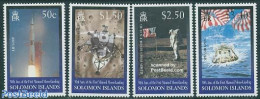 Solomon Islands 1999 Moonlanding 4v, Mint NH, Transport - Space Exploration - Salomon (Iles 1978-...)