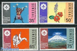 Senegal 1971 World Jamboree 4v, Mint NH, History - Nature - Performance Art - Sport - Geology - Flowers & Plants - Dan.. - Danza