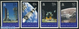 Virgin Islands 1999 Moonlanding 4v, Mint NH, Transport - Space Exploration - Iles Vièrges Britanniques