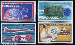 Dahomey 1974 UPU Centenary 4v, Mint NH, Performance Art - Transport - Music - U.P.U. - Concorde - Aircraft & Aviation .. - Music