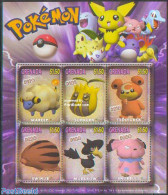 Grenada 2002 Pokemon 6v M/s /Mareep, Mint NH, Art - Comics (except Disney) - Stripsverhalen