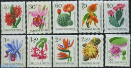 Hungary 1965 Botanic Garden Flowers 10v, Mint NH, Nature - Cacti - Flowers & Plants - Orchids - Neufs