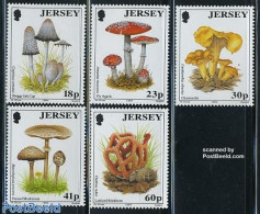 Jersey 1994 Mushrooms 5v, Mint NH, Nature - Mushrooms - Mushrooms