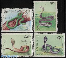 Laos 1992 Snakes 4v, Mint NH, Nature - Reptiles - Snakes - Laos