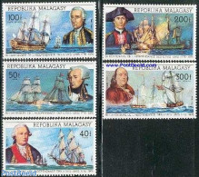 Madagascar 1975 US Bicentenary 5v, Mint NH, History - Transport - Various - US Bicentenary - Ships And Boats - Uniforms - Ships