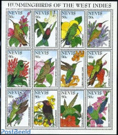 Nevis 1995 Hummingbirds 12v M/s, Mint NH, Nature - Birds - Flowers & Plants - Hummingbirds - St.Kitts Und Nevis ( 1983-...)