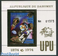 Dahomey 1974 UPU Centenary S/s, Mint NH, Transport - U.P.U. - Space Exploration - U.P.U.