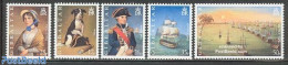 Gibraltar 1998 Battle Of Abukir 5v, Mint NH, History - Nature - Transport - Various - History - Dogs - Ships And Boats.. - Boten