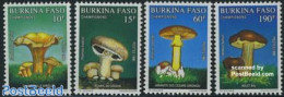 Burkina Faso 1990 Mushrooms 4v, Mint NH, Nature - Mushrooms - Mushrooms