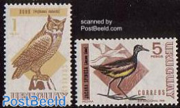 Uruguay 1968 Birds 2v, Mint NH, Nature - Birds - Birds Of Prey - Owls - Uruguay