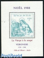 Rwanda 1988 Christmas S/s, Mint NH, Religion - Christmas - Art - Paintings - Navidad
