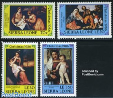 Sierra Leone 1986 Christmas 4v, Titian Paintings, Mint NH, Religion - Christmas - Art - Paintings - Christmas