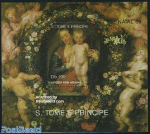 Sao Tome/Principe 1989 Christmas, Rubens Painting S/s, Mint NH, Religion - Christmas - Art - Paintings - Rubens - Natale