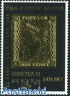 Bhutan 1996 Black Penny 1v, Mint NH, Stamps On Stamps - Briefmarken Auf Briefmarken