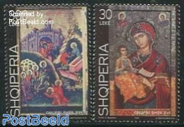 Albania 1999 Icons 2v, Mint NH, Art - Paintings - Albania