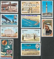 Dubai 1970 Definitives 10v, Mint NH, Sport - Transport - Football - Aircraft & Aviation - Ships And Boats - Space Expl.. - Airplanes