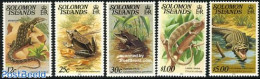 Solomon Islands 1982 Definitives 5v (with Year 1982), Mint NH, Nature - Crocodiles - Frogs & Toads - Reptiles - Islas Salomón (1978-...)