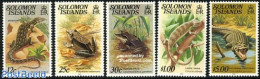 Solomon Islands 1982 Definitives 5v (with Year 1982), Mint NH, Nature - Crocodiles - Frogs & Toads - Reptiles - Solomoneilanden (1978-...)