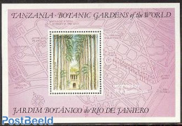 Tanzania 1992 Botanic Garden Rio De Janeiro S/s, Mint NH, Nature - Various - Flowers & Plants - Trees & Forests - Maps - Rotary, Club Leones