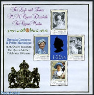 Grenada Grenadines 1999 Queen Mother 4v, M/s, Mint NH, History - Kings & Queens (Royalty) - Koniklijke Families