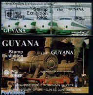 Guyana 1991 Philanippon 2 S/s, Mint NH, Transport - Railways - Treinen