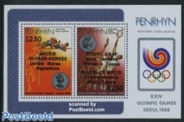 Penrhyn 1988 Olympic Winners S/s, Mint NH, Sport - Athletics - Olympic Games - Tennis - Atletismo