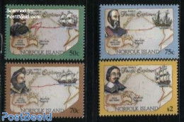 Norfolk Island 1994 Pacific Explorers 4v, Mint NH, History - Transport - Various - Explorers - Ships And Boats - Maps - Explorers