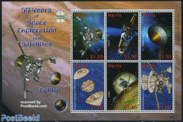 Nevis 2008 50 Years Of Space Exploration 6v M/s, Mint NH, Transport - Space Exploration - St.Kitts Und Nevis ( 1983-...)