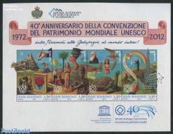 San Marino 2012 40 Years UNESCO World Heritage 4v M/s, Mint NH, History - Nature - Unesco - World Heritage - Prehistor.. - Ongebruikt