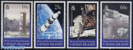 Cayman Islands 1999 Moonlanding 4v, Mint NH, Transport - Helicopters - Ships And Boats - Space Exploration - Helicopters