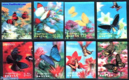 Bhutan 1968 Butterflies 8v, Mint NH, Nature - Various - Butterflies - Flowers & Plants - 3-D Stamps - Non Classés