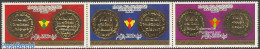 Libya Kingdom 1985 Golden Coins 3v [::], Mint NH, Various - Money On Stamps - Monnaies