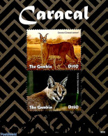 Gambia 2019 Caracal 2v M/s, Mint NH, Nature - Animals (others & Mixed) - Cat Family - Gambie (...-1964)