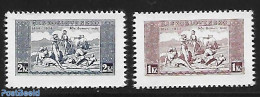 Czechoslovkia 1934 Kde Domov Muj 2v, Thick Paper., Mint NH - Otros & Sin Clasificación