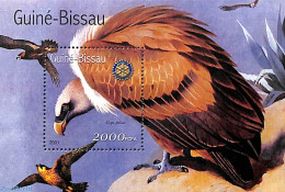 Guinea Bissau 2001 Vulture, Rotary S/s, Mint NH, Nature - Various - Birds - Birds Of Prey - Rotary - Rotary, Club Leones