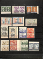 Greece 1941 14 Pairs Cefalonia Itaca Overprints, Mint NH - Neufs