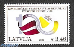 Latvia 2022 Joint Issue With Vatican 1v, Mint NH, Various - Joint Issues - Emisiones Comunes