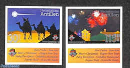 Netherlands Antilles 1995 Christmas 2v, Imperforated, Mint NH, Nature - Religion - Camels - Christmas - Kerstmis