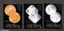 Netherlands Antilles 1997 Coins 3v, Imperforated, Mint NH, Various - Money On Stamps - Münzen