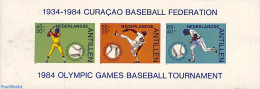 Netherlands Antilles 1984 Baseball S/s, Imperforated, Mint NH, Sport - Baseball - Béisbol