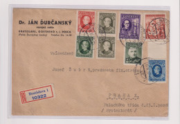 SLOVAKIA WW II BRATISLAVA  1939 Nice Registered Cover To PRAHA Czechia & Moravia - Lettres & Documents