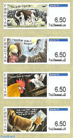 Faroe Islands 2011 Automat Stamps, Domestic Animals 4v, Mint NH, Nature - Birds - Cattle - Horses - Poultry - Automat .. - Timbres De Distributeurs [ATM]