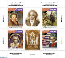 Chad 2022 195th Memorial Anniversary Of Ludwig Van Beethoven, Mint NH, Performance Art - Music - Musical Instruments -.. - Autres & Non Classés