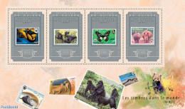 Guinea, Republic 2014 Stamps Of The World WWF, Mint NH, Nature - Butterflies - Cat Family - Monkeys - Rhinoceros - Sea.. - Postzegels Op Postzegels