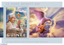 Guinea, Republic 2013 Pope Benedict XVI, Mint NH, Nature - Religion - Pope - Pigeons - Papas