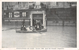 75-PARIS INONDATIONS 1910 QUAY DES GRANDS AUGUSTINS-N°5170-A/0239 - Inondations De 1910