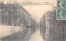 75-PARIS LA CRUE 1910 MINISTERE DES AFFAIRES ETRANGERES-N°5170-A/0227 - Alluvioni Del 1910