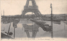 75-PARIS INONDATIONS 1910 LES WAGONS SUBMERGES-N°5170-A/0141 - Überschwemmung 1910