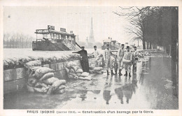 75-PARIS INONDE 1910 BARRAGE PAR LE GENIE-N°5170-A/0089 - Inondations De 1910